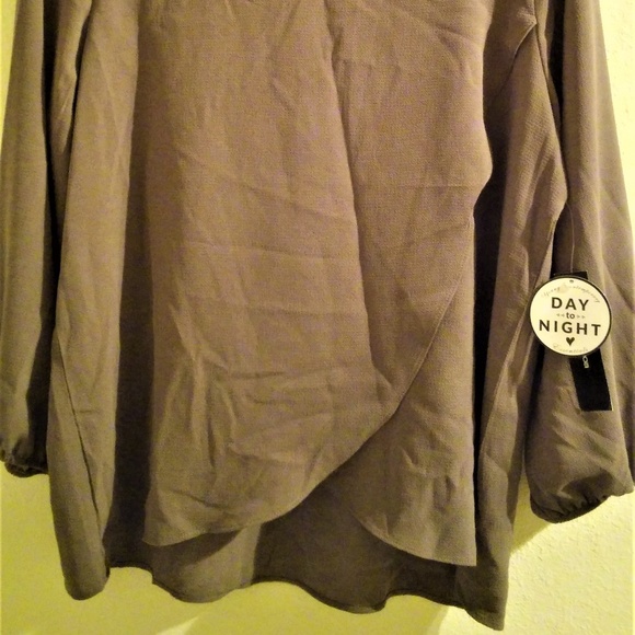 Moa Moa | Day to Night Tan Split Front Blouse - Picture 5 of 7